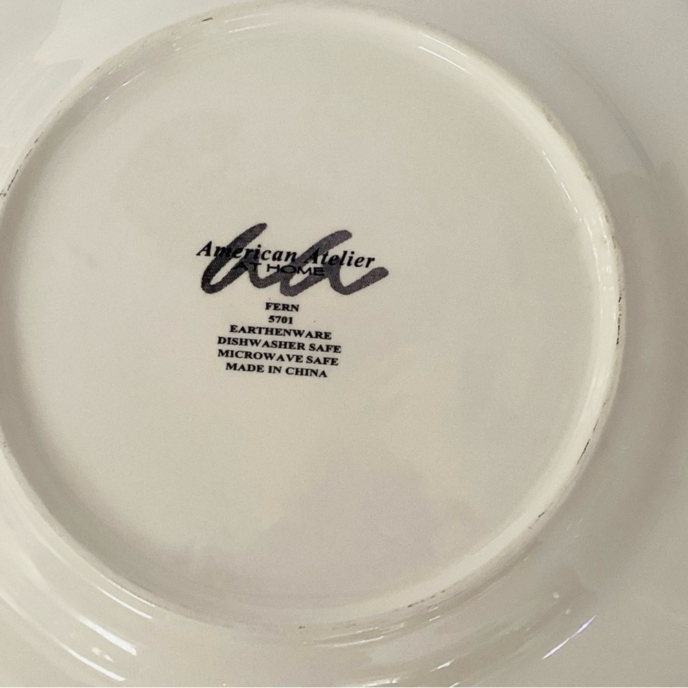 American Atelier Fern Earthenware 11” Dinner Plate Discontinued Replacement - Picture 2 of 6